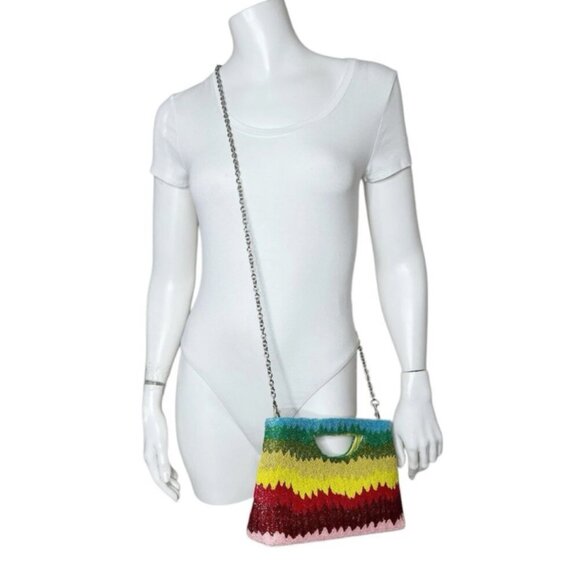 America & Beyond rainbow chevron beaded convertible bag - Picture 3 of 14